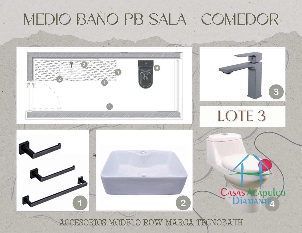 Paradiso Residences Edén 3 - Modelo accesorios baños 5